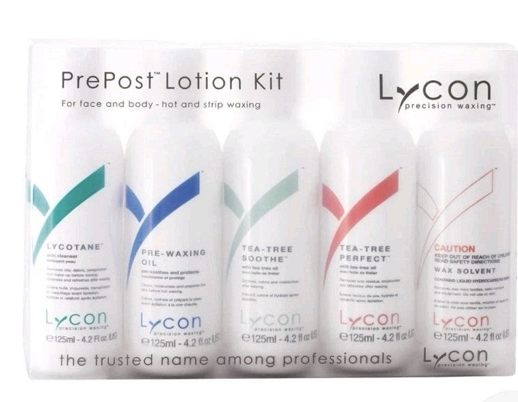 🔸 Lycon PRE & POST LOTION KIT /FOR WAXING - 5 X 125ML /UK SELLER /FREE POST 