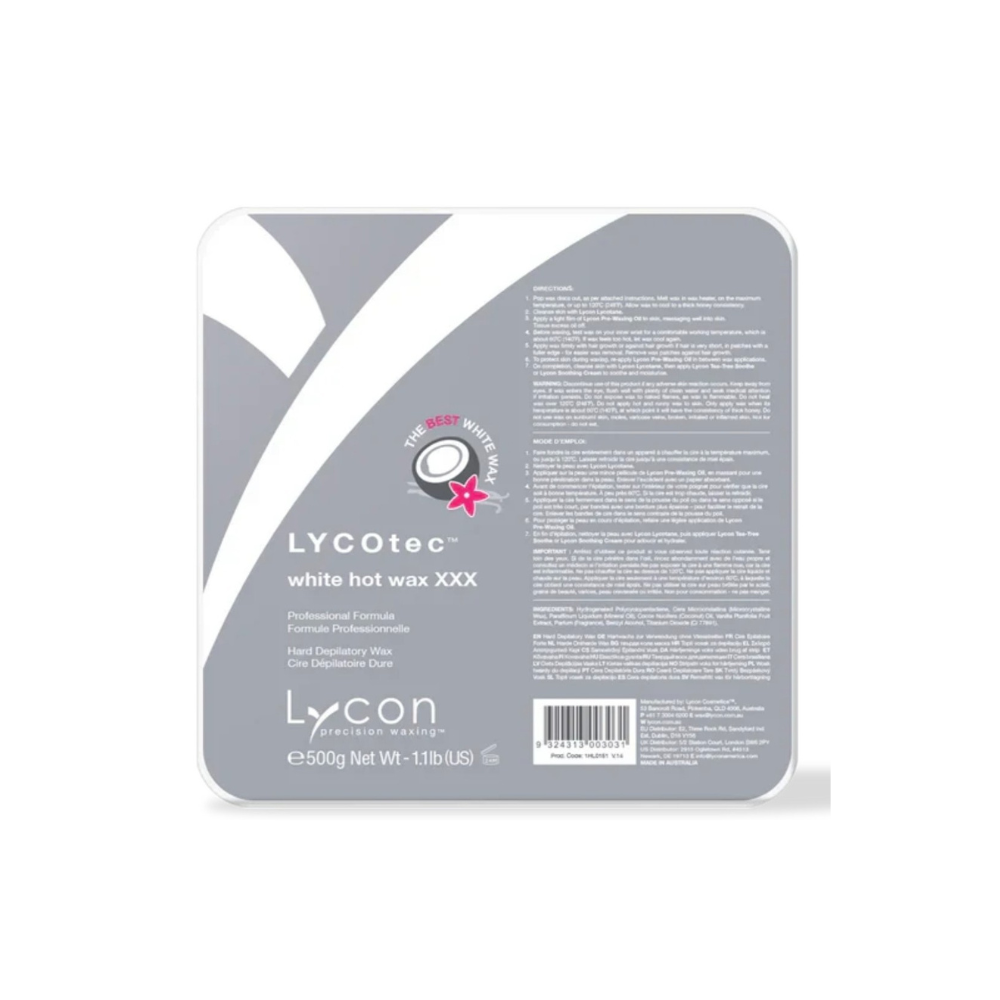 Lycon Wax ~ Lycotec White Hot Wax XXX 500g / 17.6oz